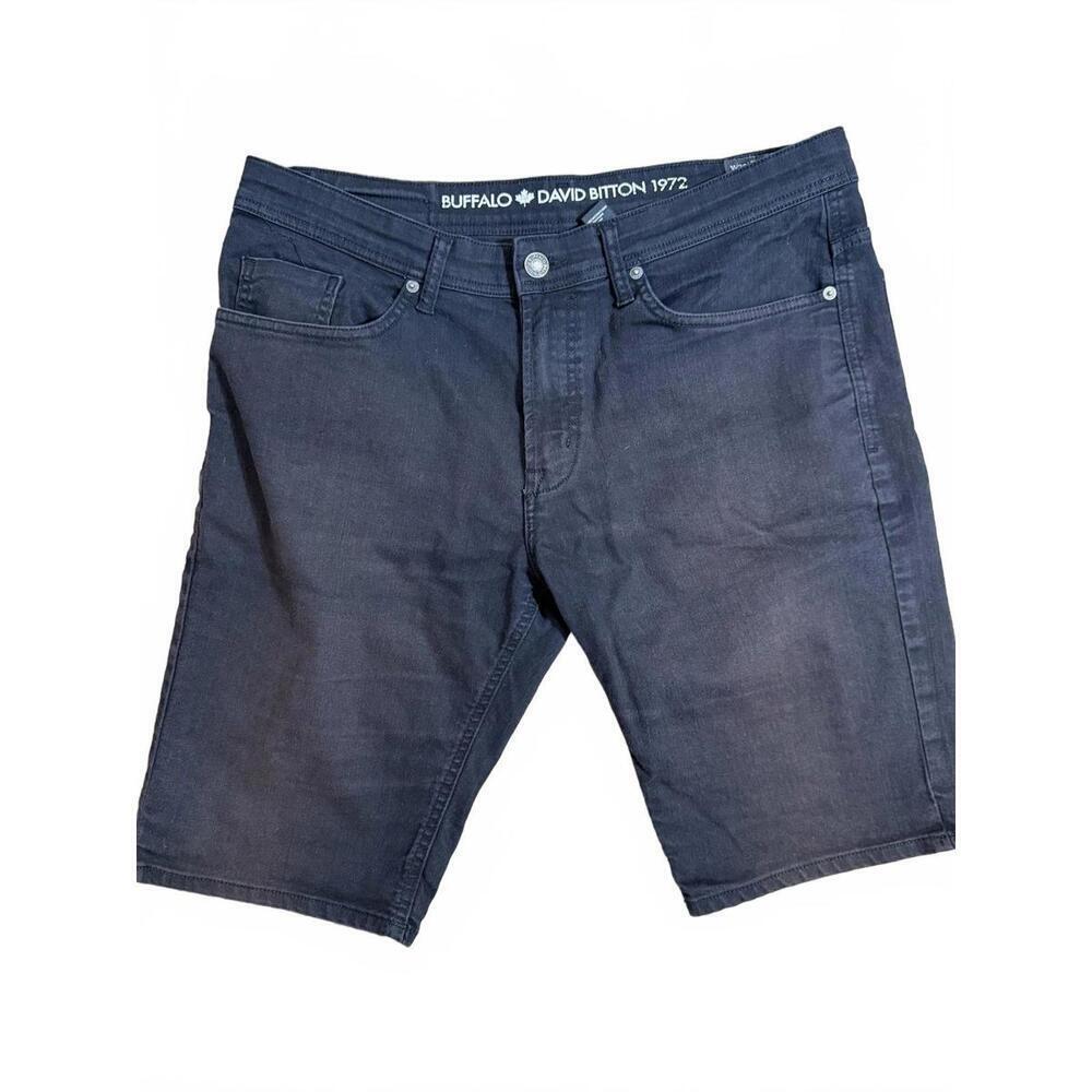 Buffalo David Bitton Shorts Mens 36 Black Evan-x Denim Stretch Casual Streetwear